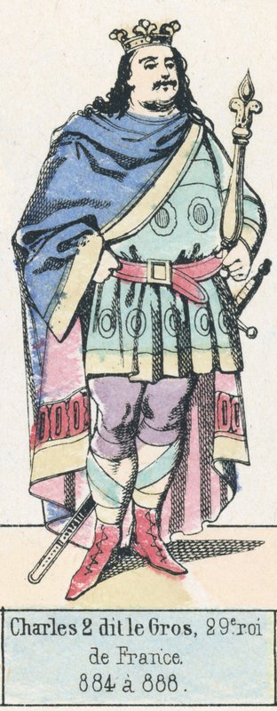Charles II dit le Gros, 29e roi de France, 884 à 888 - French School