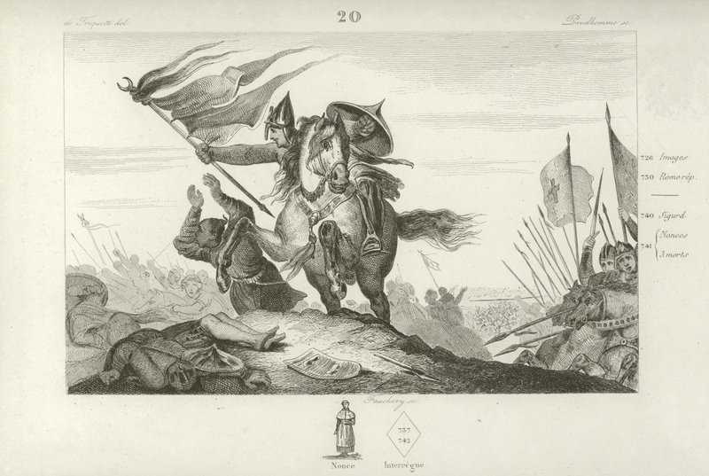 Charles Martel à la bataille de Poitiers, 732 - French School