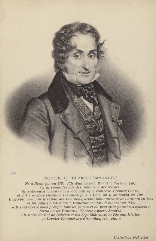Charles Nodier (1780-1844), romancier et nouvelliste français (litho) - French School