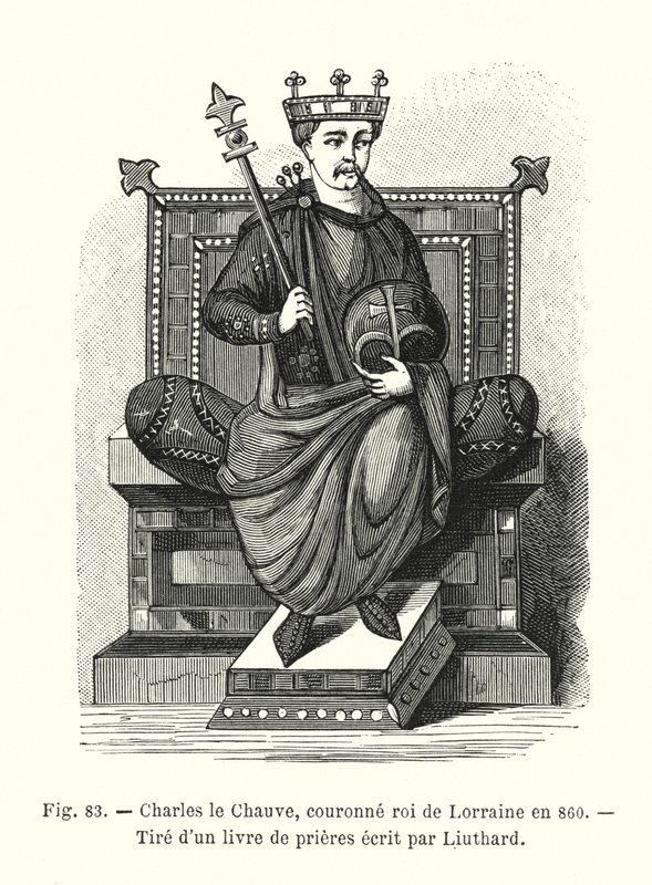 Charles le Chauve, couronné roi de Lorraine en 860, tiré d