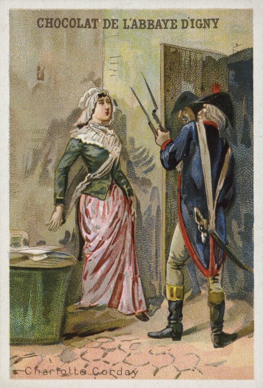 Charlotte Corday, assassin du leader jacobin révolutionnaire français Jean-Paul Marat - French School