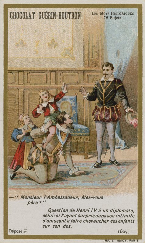 Carte de commerce Chocolat Guerin-Boutron, série Mots Historiques - French School