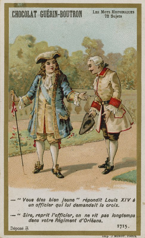 Carte de commerce Chocolat Guerin-Boutron, série Mots Historiques - French School
