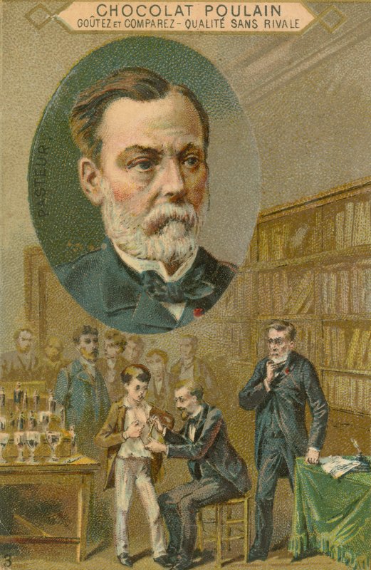 Carte commerciale Chocolat Poulain, Louis Pasteur - French School