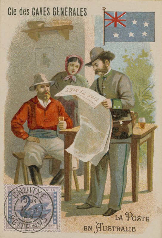 Carte de commerce Cie des Caves Générales, postal - French School