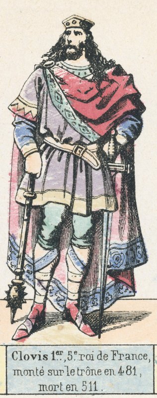 Clovis Ier, 5e roi de France, monte sur le trône en 481, mort en 511 - French School