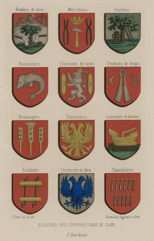Armoiries des corporations de Gand - French School