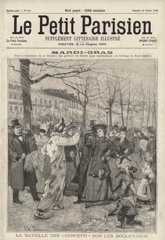Bataille de confettis sur les boulevards de Paris lors du Mardi Gras - French School