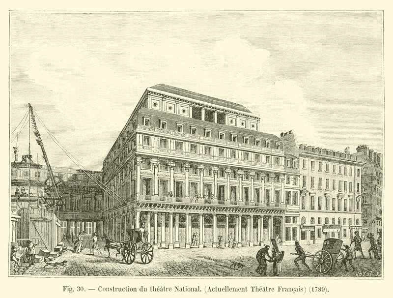 Construction du théâtre National, Actuellement Théâtre Français, 1789 - French School