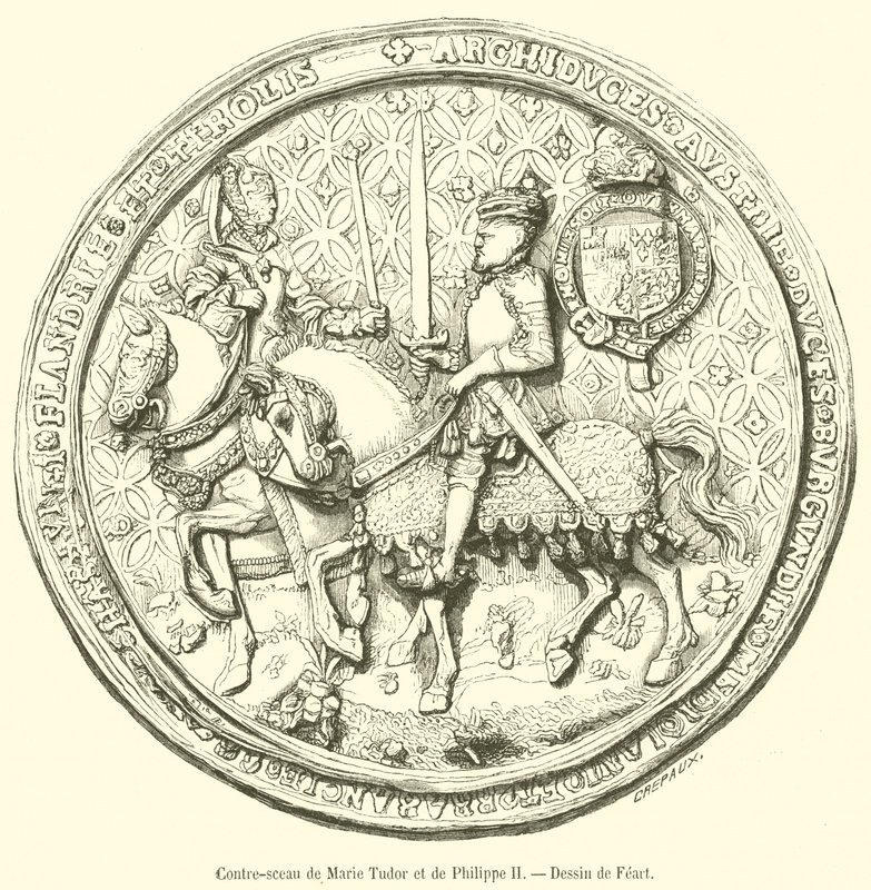 Contre-sceau de Marie Tudor et de Philippe II - French School