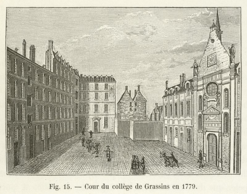Cour du collège de Grassins en 1779 - French School