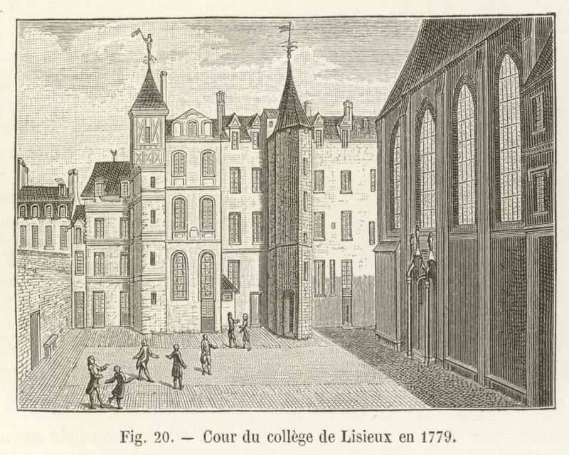 Cour du collège de Lisieux en 1779 - French School