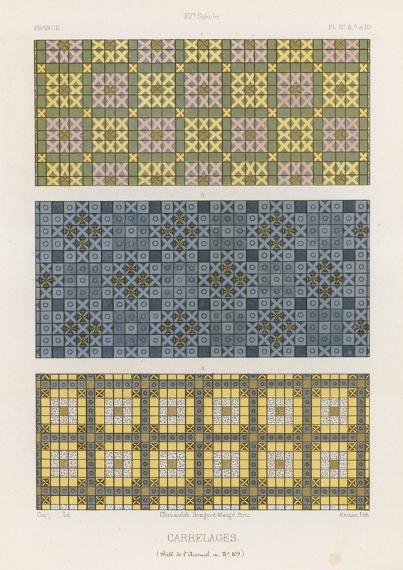 Carreaux décoratifs de la France du 15e siècle - French School