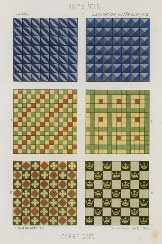 Carreaux décoratifs du 14e siècle - French School