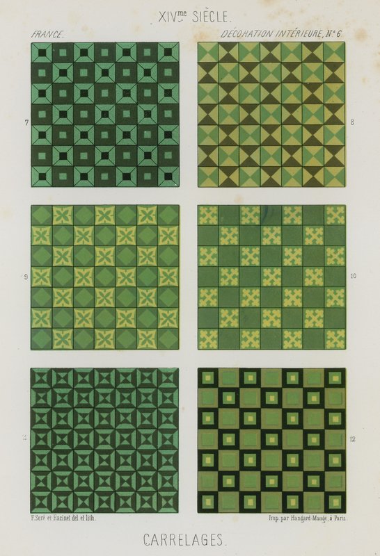 Carreaux décoratifs du 14e siècle - French School
