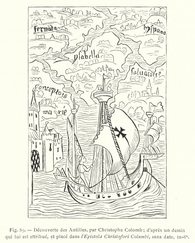 Découverte des Antilles, par Christophe Colomb; d