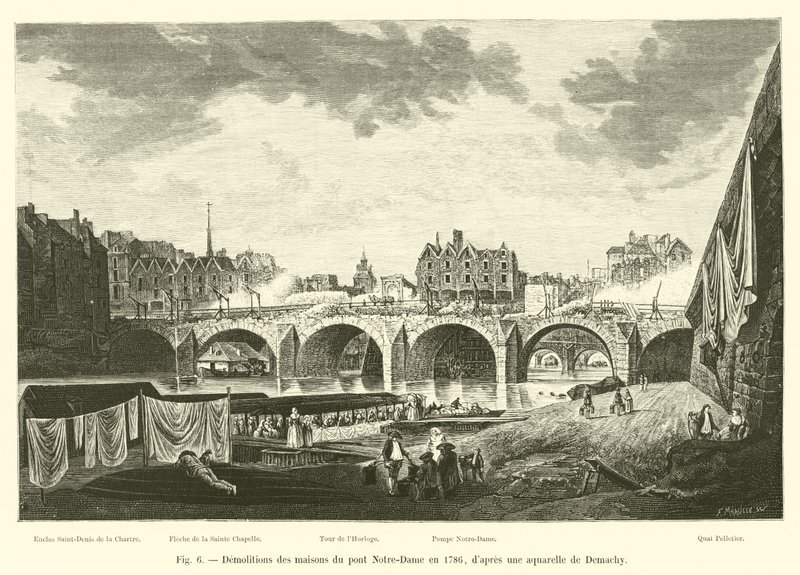 Démolitions des maisons du pont Notre-Dame en 1786, d