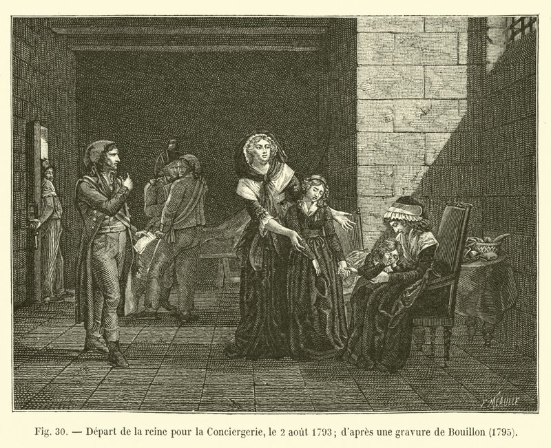 Départ de la reine pour la Conciergerie, le 2 août 1793; d