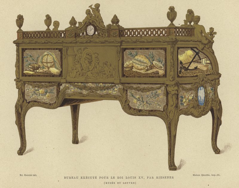 Bureau fait pour le roi Louis XV de France par Jean Henri Riesener, 18e siècle - French School