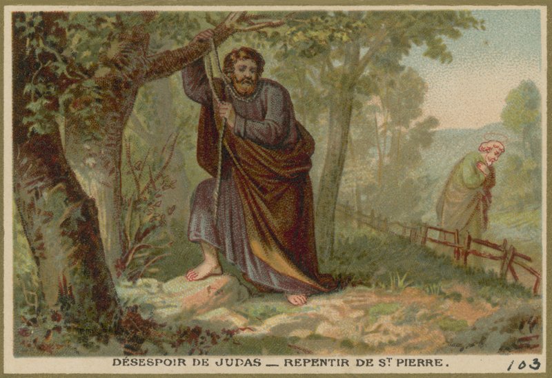 Désespoir de Judas - Repentir de Saint Pierre - French School