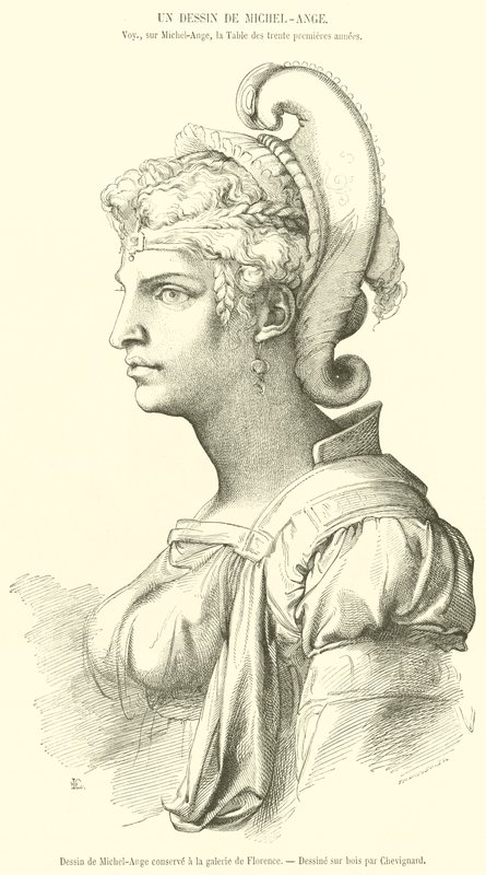 Dessin de Michel-Ange conservé à la galerie de Florence - French School