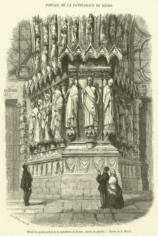 Détail du grand portail de la cathédrale de Reims, travée de gauche - French School