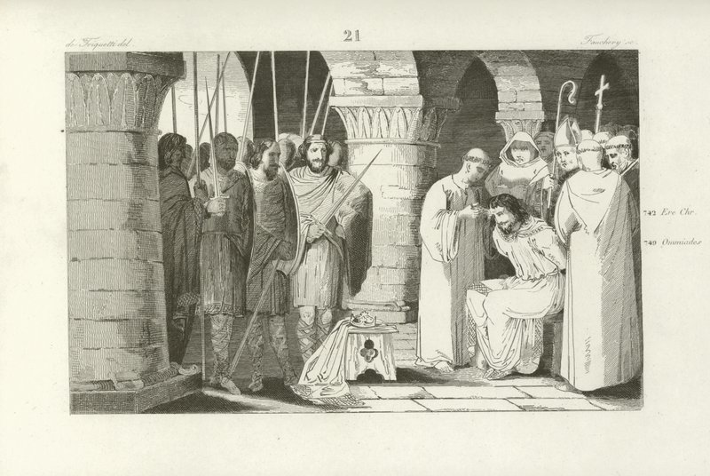 Déposition de Childéric III, roi des Francs, 752 - French School