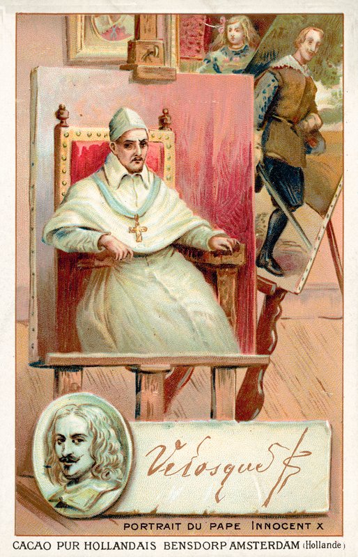 Diego Velasquez, peintre espagnol, et portrait du Pape Innocent X - French School