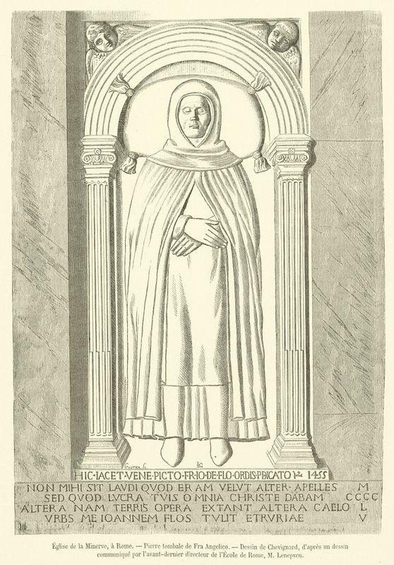 Église de la Minerve, à Rome, Pierre tombale de Fra Angelico - French School
