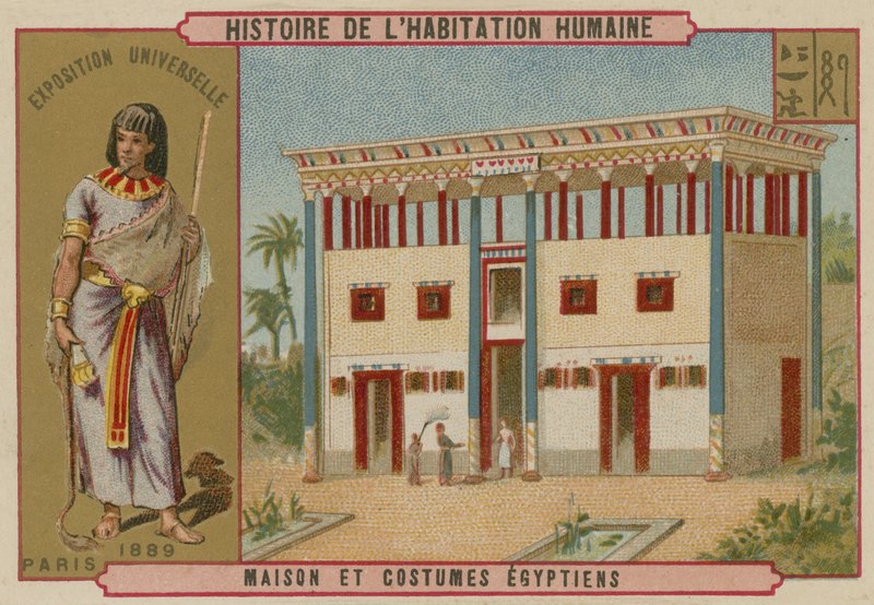 Maison et costumes égyptiens - French School