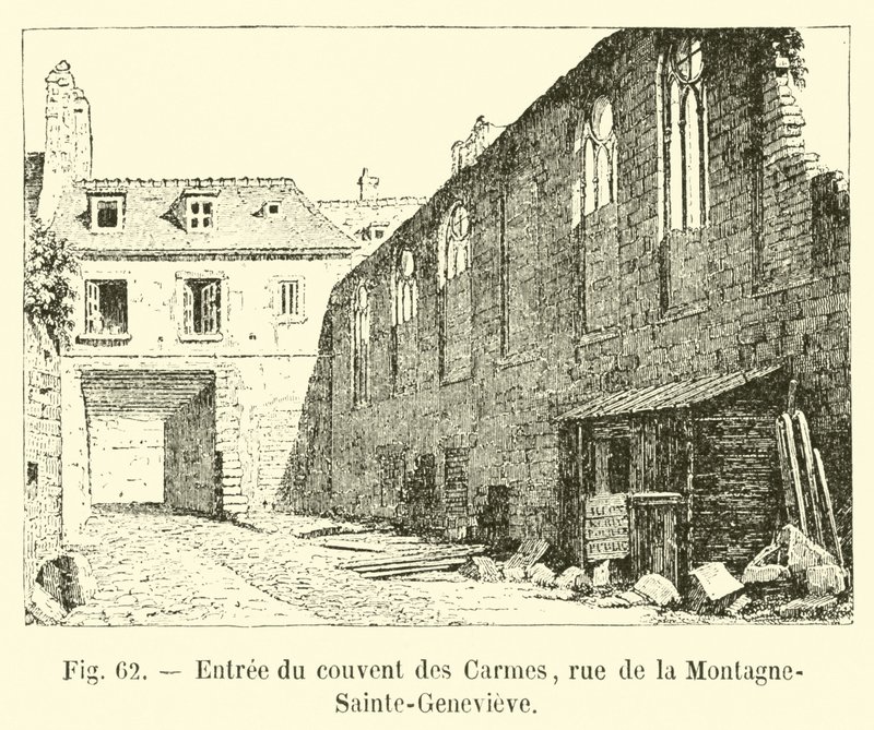Entrée du couvent des Carmes, rue de la Montagne-Sainte-Geneviève - French School