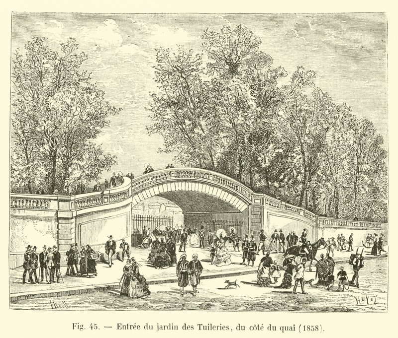Entrée du jardin des Tuileries, du côté du quai, 1858 - French School