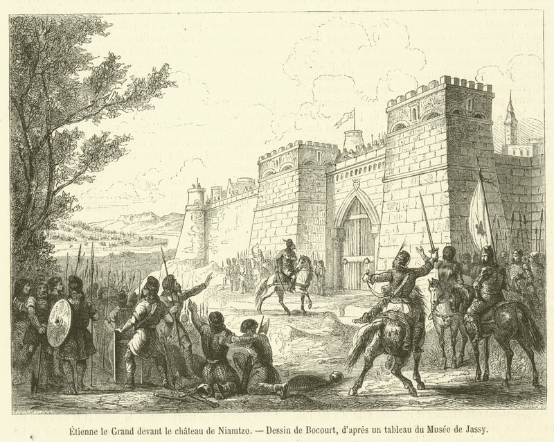Étienne le Grand devant le château de Niamtzo - French School