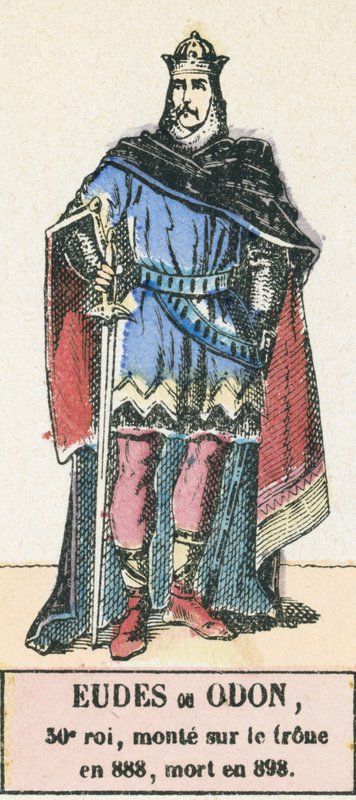 Eudes ou Odon, 30e roi, monte sur le trône en 888, mort en 898 - French School