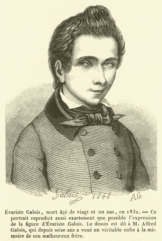 Evariste Galois, mort age de vingt et un ans, en 1832 - French School
