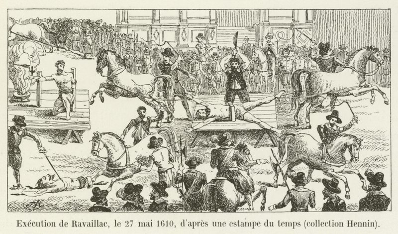Exécution de Ravaillac, le 27 mai 1610, d