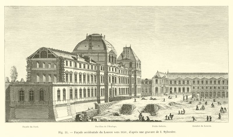 Façade occidentale du Louvre vers 1650, d