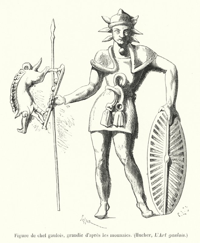 Figure de chef gaulois, agrandie d