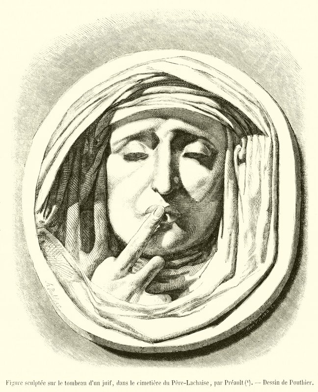 Figure sculptée sur le tombeau d
