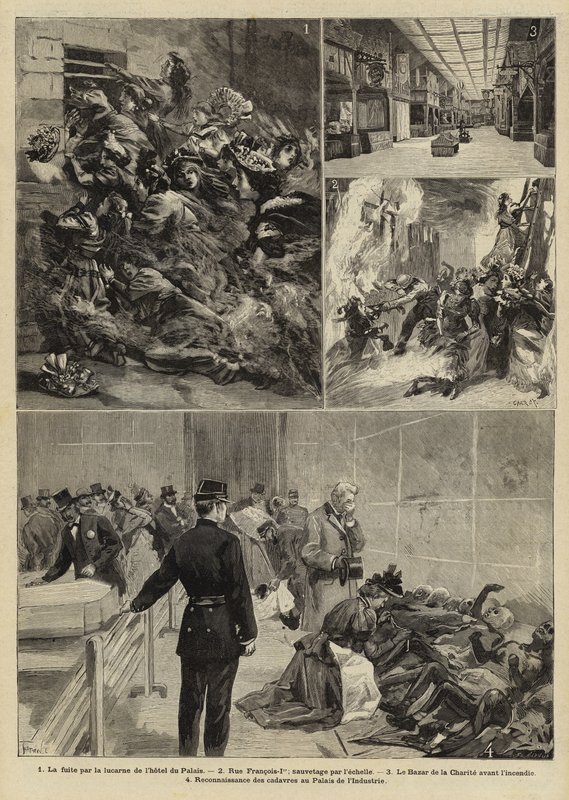 Incendie au Bazar de la Charité, Paris, 1897 - French School