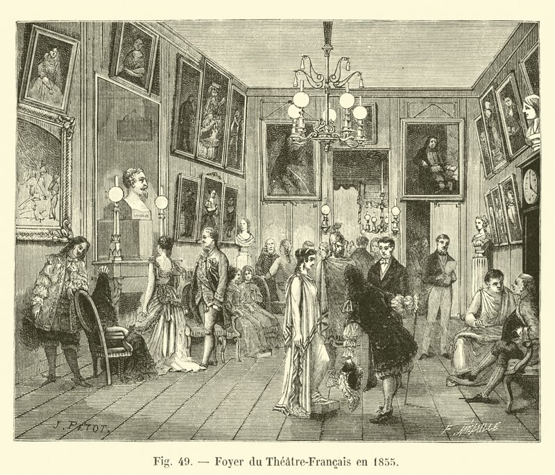 Foyer du Théâtre-Français en 1855 - French School