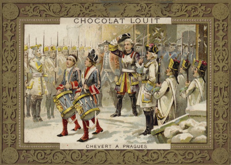 François de Chevert, général français, au siège de Prague, 1741 - French School