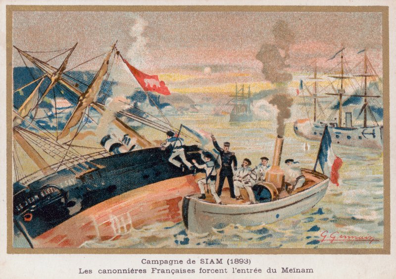 Canonnières françaises à Paknam, Siam - French School