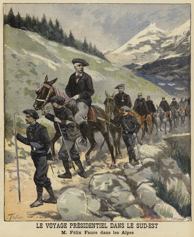 Le président français Félix Faure dans les Alpes, 1897 - French School