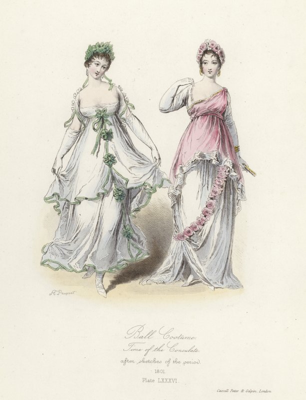 Costume de bal français, époque du Consulat - French School