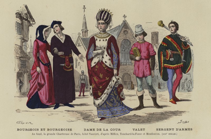 Costumes français du 13ème siècle - French School