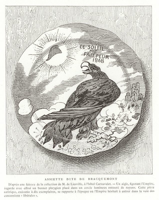 Assiette satirique française, 1868 - French School
