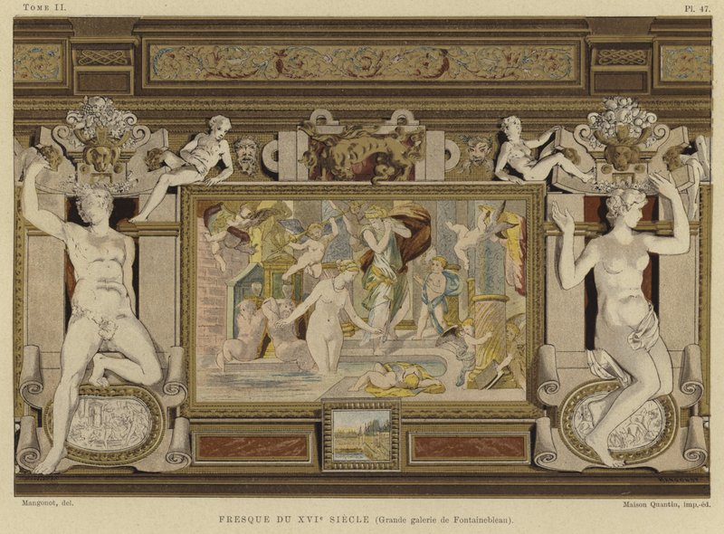 Fresque au Château de Fontainebleau, France, 16e siècle - French School