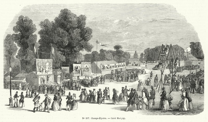 Fête foraine sur le Carré Marigny, Champs-Élysées, Paris - French School