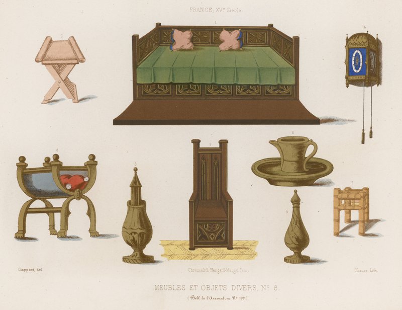 Mobilier et divers objets de la France du XIVe siècle - French School